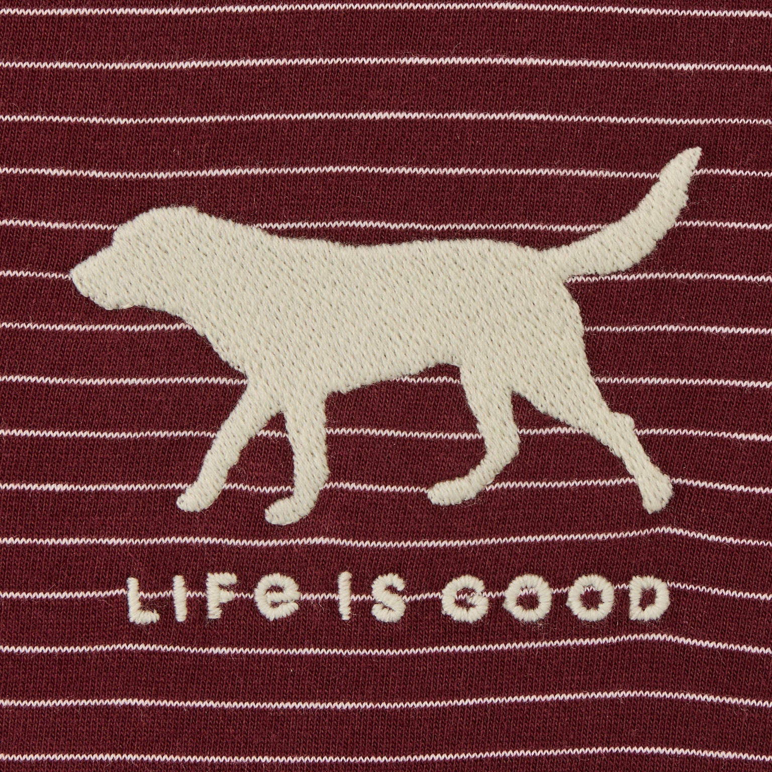Dog Walking L/S Striped Crusher-LITE Hooded Tee - Deep Burgundy - 139698