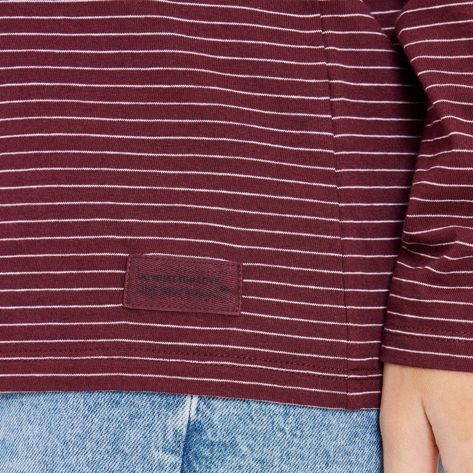 Dog Walking L/S Striped Crusher-LITE Hooded Tee - Deep Burgundy - 139698