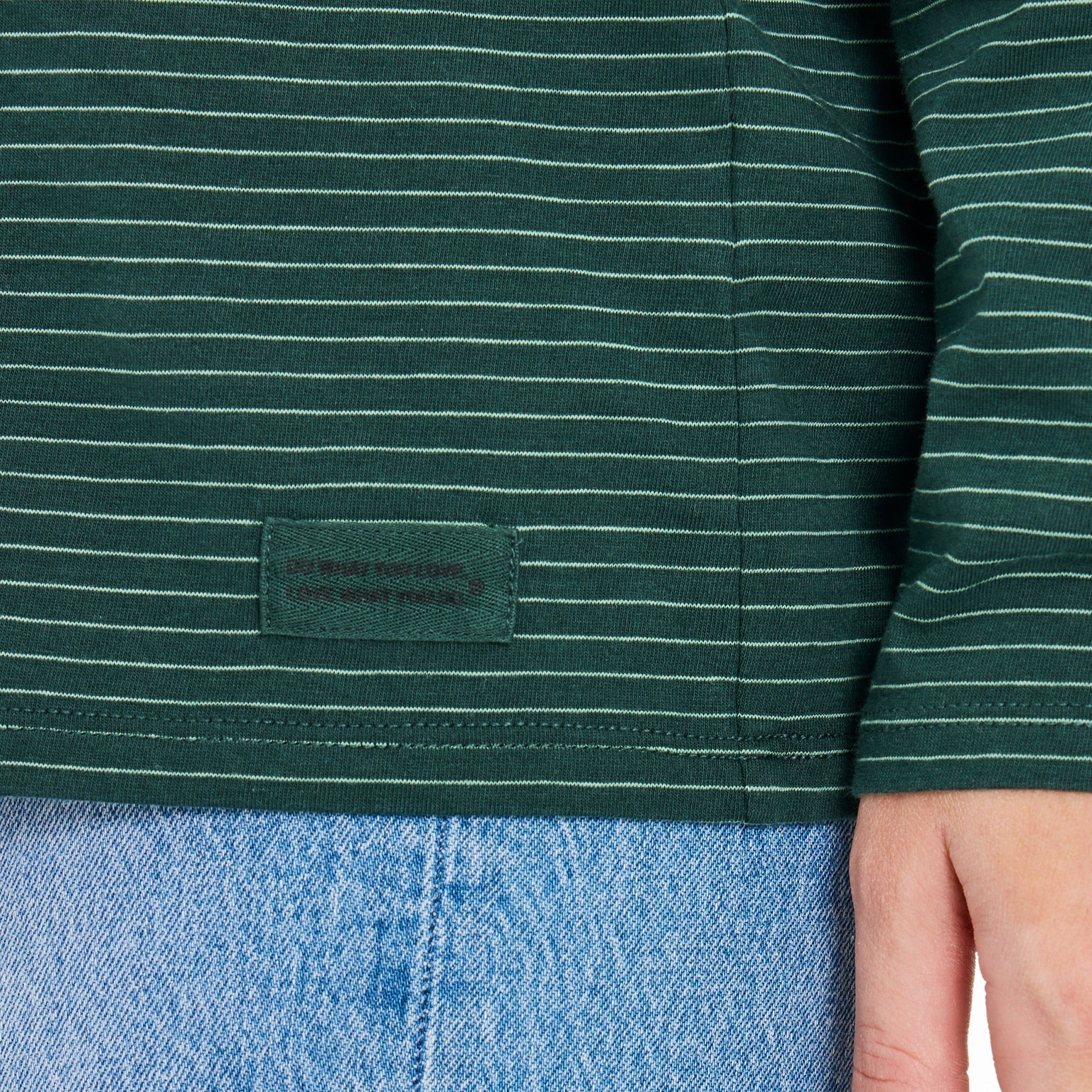Crafty Wildflowers L/S Striped Crusher-LITE Hooded Tee - Treeline Green - 139701