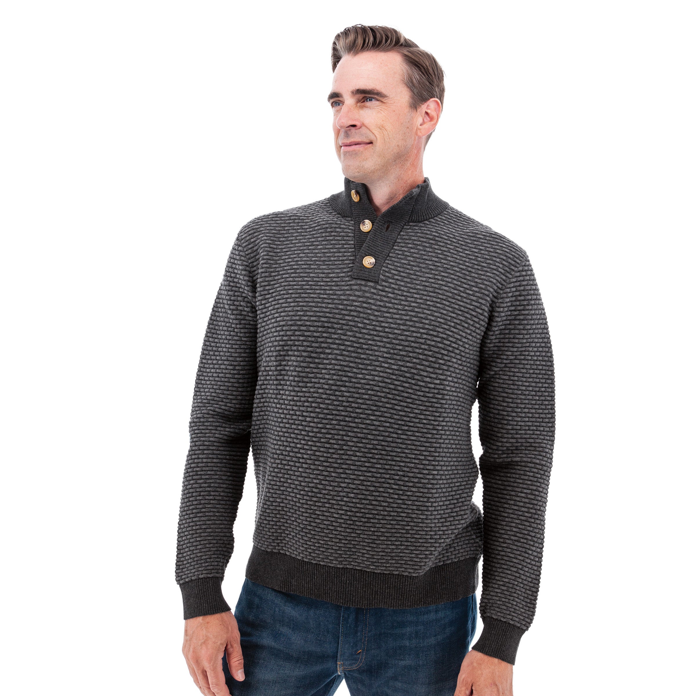 Cody Two Tone Textured Pullover - E068630