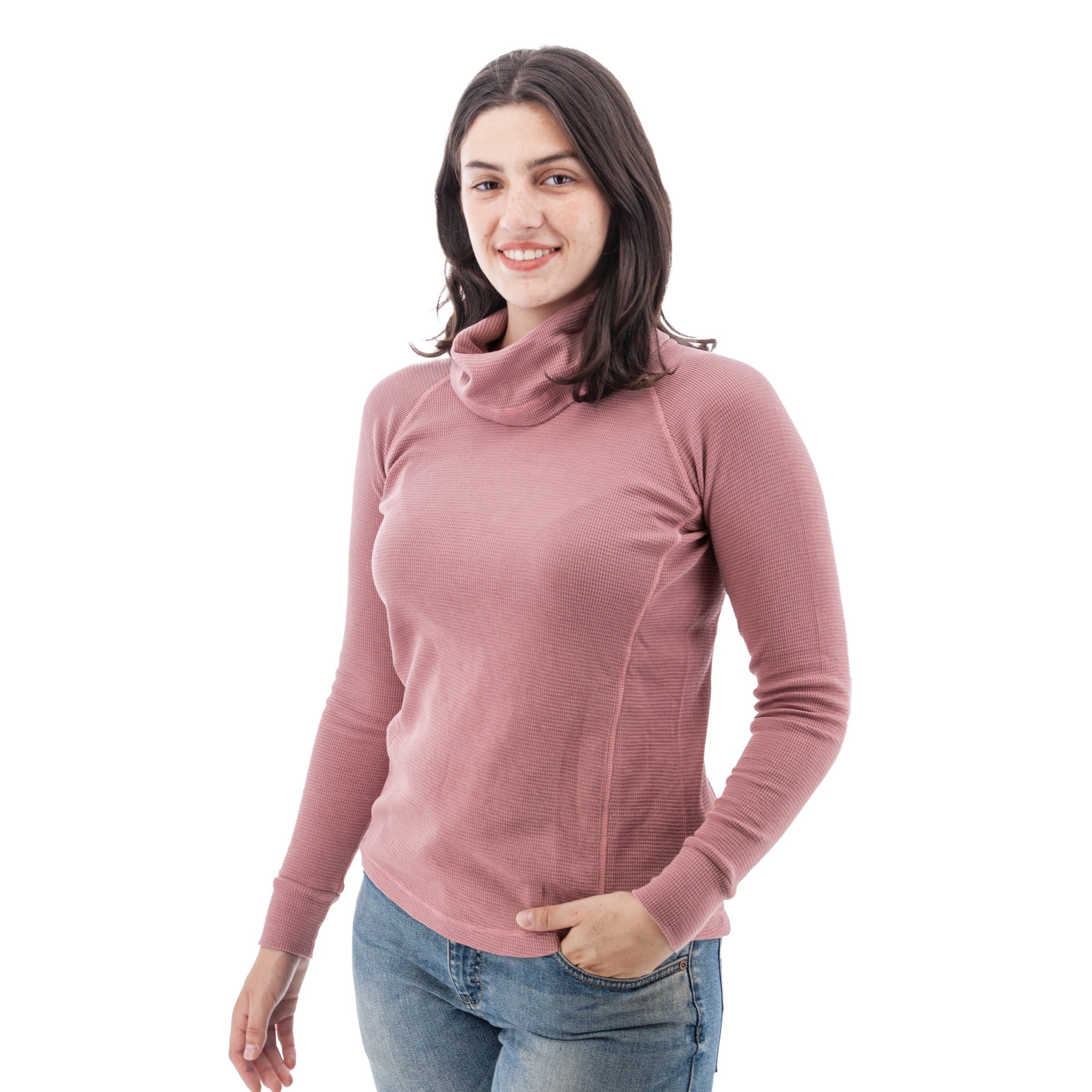 Cyndi Waffle Knit Cowl Neck - M214291