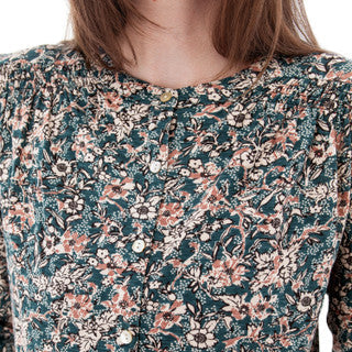 Amaryllis Smocked Floral Top - M22099AQ