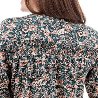 Amaryllis Smocked Floral Top - M22099AQ