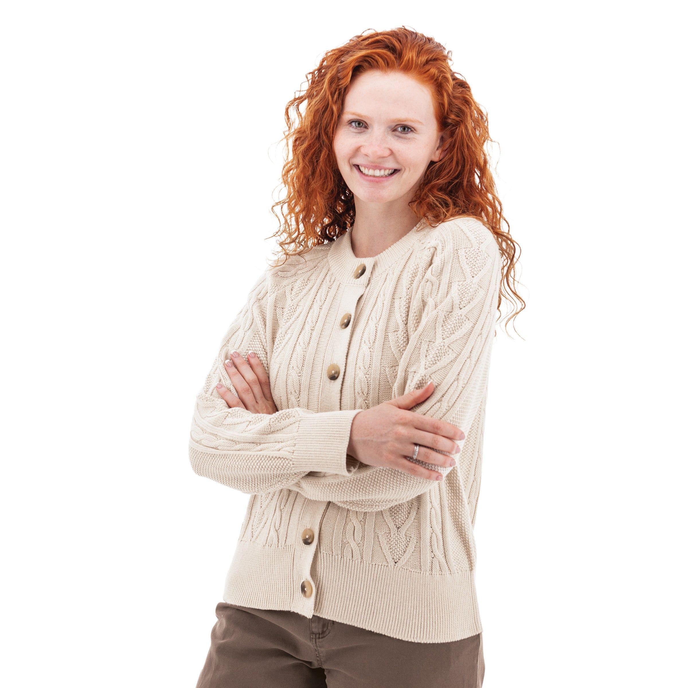 Cascade Cable Knit Raglan Cardigan - N537683