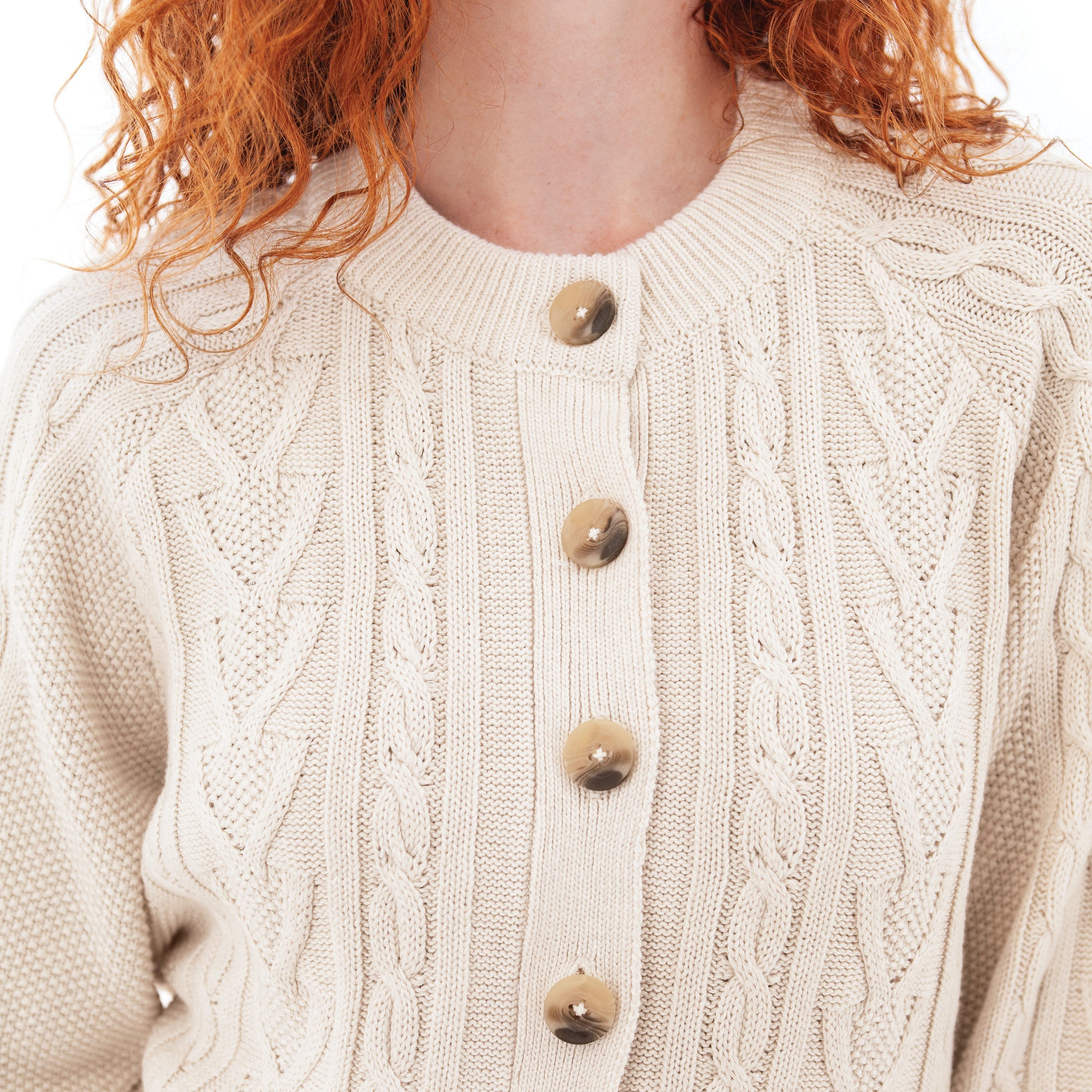 Cascade Cable Knit Raglan Cardigan - N537683