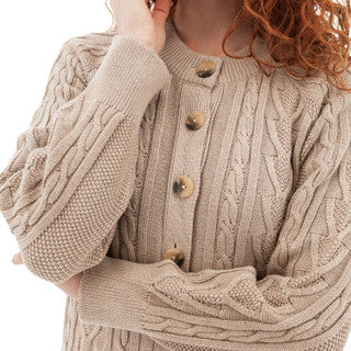 Cascade Cable Knit Raglan Cardigan - N537683