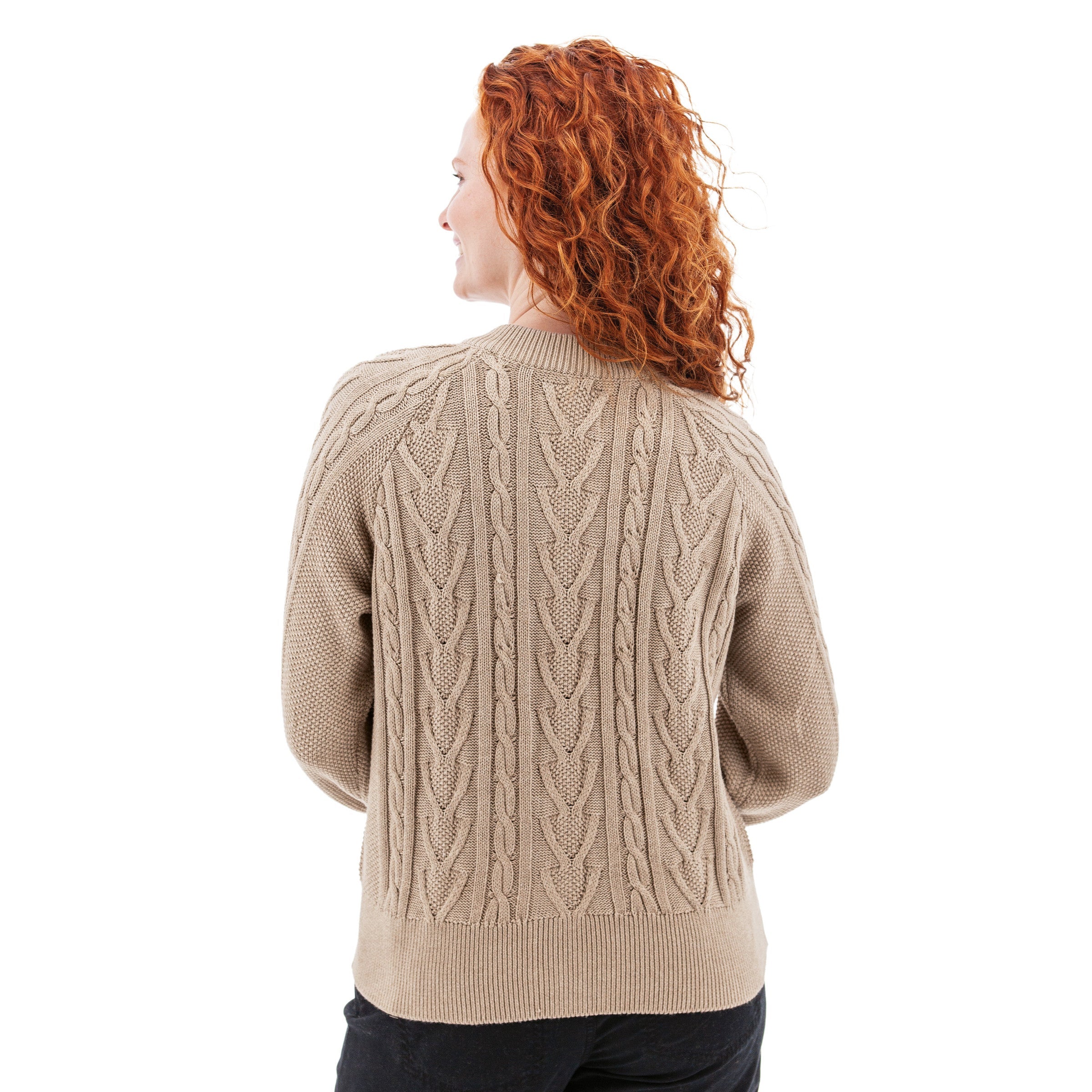 Cascade Cable Knit Raglan Cardigan - N537683